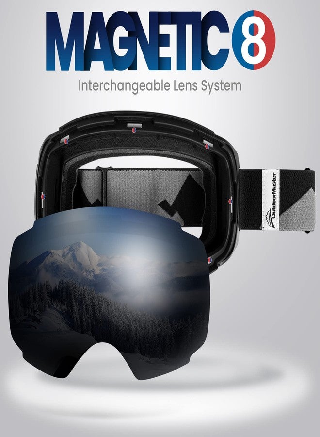OutdoorMaster Ski Goggles PRO Replacement Lens - 20+ Choices (VLT 9% Polarized Black Lens) - Image 2